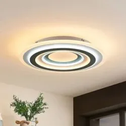 LED Deckenlampe Jazmina Lindby, dimmbar, schwarz, für Wohn- / Esszimmer, Kunststoff, Modern, LED Deckenleuchte