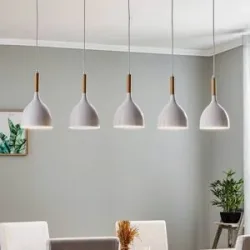 Hängelampe Noak Luminex, dimmbar, weiß / opal, für Wohn- / Esszimmer, Metall, Pendelleuchte