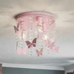 Deckenlampe Angelica Eko-Light, dimmbar, violett / pink / rose, für Kinderzimmer, Metall, Junges Wohnen, Deckenlampe