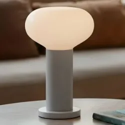 Designer Tischlampe Flo ALDEX, alu / grau / zink, für Wohn- / Esszimmer, Metall, Design, Tischlampe