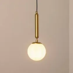 Glas Hängelampe King Opviq, dimmbar, messing / gold, für Wohn- / Esszimmer, Glas, Pendelleuchte