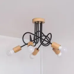 Deckenlampe Oxford HELAM, dimmbar, schwarz, für Wohn- / Esszimmer, Metall, Modern, Deckenlampe
