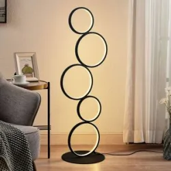 LED Stehlampe Jacek Lindby, schwarz, für Wohn- / Esszimmer, Metall, Modern, LED Stehlampe