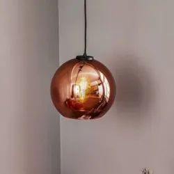 Euluna Glas Hängelampe Polaris Nowodvorski Lighting, dimmbar, kupfer, für Wohn- / Esszimmer, Metall, Modern, Pendelleuchte