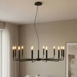 Euluna Kronleuchter ORTO B Nowodvorski Lighting, schwarz, für Wohn- / Esszimmer, Metall, Modern, Kronleuchter
