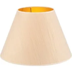 Lampenschirm Sofia Höhe 31 cm, weiß/gold gestreift Duolla, weiß / opal, Textil / Stoff / Seide