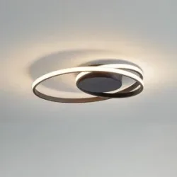 LED Deckenlampe Youna Lindby, dimmbar, schwarz, für Wohn- / Esszimmer, Metall, Modern, LED Deckenleuchte
