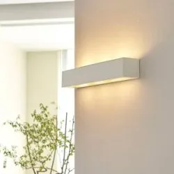 Wandlampe Tjada Lindby, dimmbar, weiß / opal, für Wohn- / Esszimmer, Gips / Ton, Modern, Wandleuchte, Wandlampe Innen