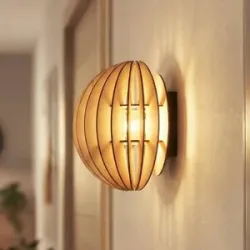 Wandlampe Clay MCJ, dimmbar, Holz hell, für Wohn- / Esszimmer, Holz, Skandinavisch, Wandleuchte, Wandlampe Innen