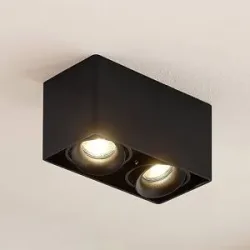 Deckenlampe Kubika Arcchio, dimmbar, schwarz, für Flurbereich, Aluminium, Modern, Deckenlampe