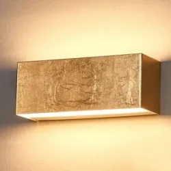 Wandlampe Quentin Lindby, messing / gold, für Flurbereich, Metall, Modern, LED Wandleuchte, Wandlampe Innen