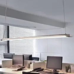 Arcchio LED-Pendelleuchte Vinca, 120 cm, 3.450 lm, 4.000 K Vinca, alu / grau / zink, für Arbeitszimmer / Büro, Kunststoff, Modern