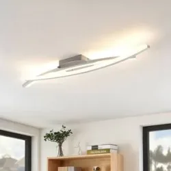 LED Deckenlampe Elarit Lindby, dimmbar, chrom / silber, für Wohn- / Esszimmer, Metall, Modern, LED Deckenleuchte
