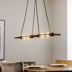 Designer Hängelampe Tornike Lucande, dimmbar, schwarz, für Wohn- / Esszimmer, Metall, Design, Pendelleuchte