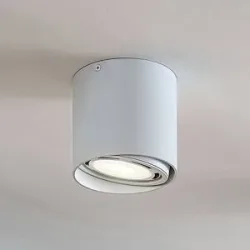 Arcchio Deckenstrahler Mabel, Ø 13 cm, weiß, Metall, GU10 Mabel Arcchio, dimmbar, weiß / opal, für Küche, Aluminium, Modern, Strahler