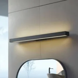 Wandlampe Zafira Lucande, schwarz, für Badezimmer, Aluminium, Modern, Wandleuchte, Wandlampe Bad