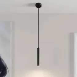 Hängelampe Franka Arcchio, schwarz, für Wohn- / Esszimmer, Aluminium, Modern