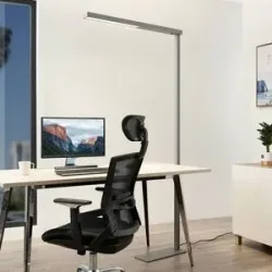 Stehlampe Tamilo Arcchio, alu / grau / zink, für Arbeitszimmer / Büro, Aluminium, Modern
