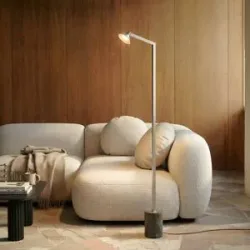LED Stehlampe Steve Lucande, dimmbar, alu / grau / zink, für Wohn- / Esszimmer, Metall, Modern, LED Stehlampe