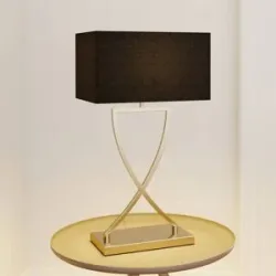 Tischlampe Evaine Lucande, schwarz, für Wohn- / Esszimmer, Metall, Modern, Tischlampe