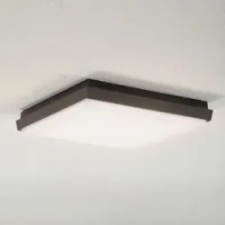Lucande LED-Außendeckenleuchte Amra, 30 cm, eckig, anthrazit Amra, schwarz, Kunststoff, Modern, LED Deckenleuchten