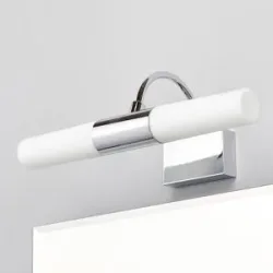 Wandlampe Devran Lindby, dimmbar, chrom / silber, für Badezimmer, Metall, Modern, Wandleuchte, Wandlampe Bad