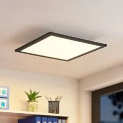 LED Panel Nelios Lindby, dimmbar, schwarz, für Küche, Aluminium, Modern, LED Panel