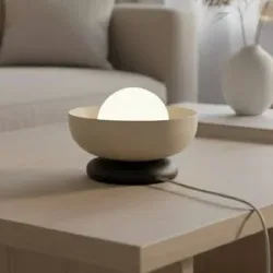 Tischlampe Ozzy LN1 EMIBIG LIGHTING, creme / amber, für Wohn- / Esszimmer, Metall, Modern, Tischlampe