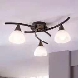 Deckenlampe Della Lindby, dimmbar, schwarz, für Wohn- / Esszimmer, Glas, Landhaus / Rustikal, Deckenlampe
