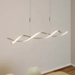 Hängelampe Auron Lindby, dimmbar, alu / grau / zink, für Wohn- / Esszimmer, Kunststoff, Modern