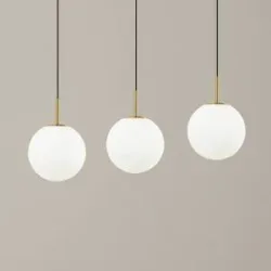 Glas Hängelampe Joran Lucande, weiß / opal, für Wohn- / Esszimmer, Glas, Modern, Pendelleuchte