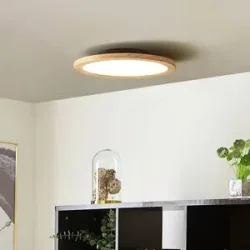 LED Deckenlampe Joren Lucande, dimmbar, Holz hell, für Wohn- / Esszimmer, Holz, Landhaus / Rustikal, LED Deckenleuchte