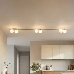 Deckenlampe Imelo TK Lighting, dimmbar, creme / amber, für Schlafzimmer, Glas, Deckenlampe