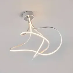 LED Deckenlampe Lungo Domiluce, dimmbar, alu / grau / zink, für Wohn- / Esszimmer, Metall, Modern, LED Deckenleuchte