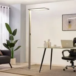 Stehlampe Taronis PRIOS, dimmbar, alu / grau / zink, für Arbeitszimmer / Büro, Aluminium, Modern