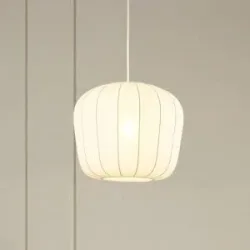 Hängelampe Helin Lindby, dimmbar, weiß / opal, für Wohn- / Esszimmer, Textil / Stoff / Seide, Modern, Pendelleuchte