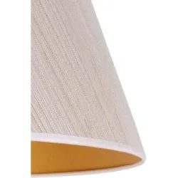 Lampenschirm Sofia Höhe 21 cm, weiß/gold gestreift Duolla, weiß / opal, Textil / Stoff / Seide