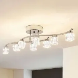 LED Deckenlampe Yaro Lindby, dimmbar, chrom / silber, für Wohn- / Esszimmer, Metall, Modern, LED Deckenleuchte