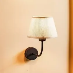 Wandlampe Chicago TK Lighting, dimmbar, creme / amber, für Wohn- / Esszimmer, Textil / Stoff / Seide, Wandleuchte, Wandlampe Innen