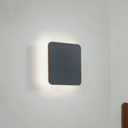 Wandlampe Elrik Lucande, schwarz, für Flurbereich, Metall, Modern, LED Wandleuchte, Wandlampe Innen