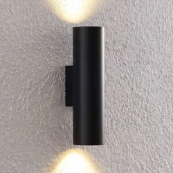 Wandlampe Brinja Arcchio, dimmbar, schwarz, für Flurbereich, Aluminium, Modern, Wandleuchte, Wandlampe Innen