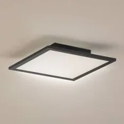LED Panel Enhife Lindby, schwarz, für Arbeitszimmer / Büro, Modern, LED Deckenleuchte