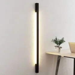 Wandlampe Ivano Arcchio, schwarz, für Flurbereich, Aluminium, Modern, LED Wandleuchte, Wandlampe Innen