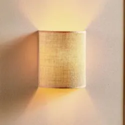 Wandlampe Jute Euluna, dimmbar, braun / rost, für Wohn- / Esszimmer, Textil / Stoff / Seide, Landhaus / Rustikal, Wandleuchte, Wandlampe Innen