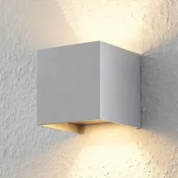 Wandlampe Zuzana Arcchio, dimmbar, alu / grau / zink, für Wohn- / Esszimmer, Aluminium, Modern, Wandleuchte, Wandlampe Innen