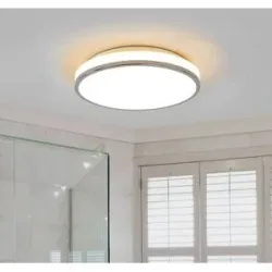 Deckenlampe Lyss Lindby, weiß / opal, für Badezimmer, Glas, Modern, Deckenlampe