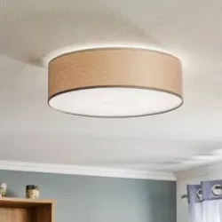 Deckenlampe Rondo TK Lighting, dimmbar, braun / rost, für Schlafzimmer, Textil / Stoff / Seide, Modern, Deckenlampe