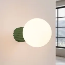 Wandlampe ORBI SOLLUX LIGHTING, dimmbar, grün, für Badezimmer, Aluminium, Wandleuchte, Wandlampe Bad