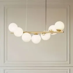 Glas Hängelampe Isandro Lucande, dimmbar, messing / gold, für Wohn- / Esszimmer, Glas, Design, Pendelleuchte