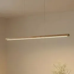 Hängelampe Maruta Lucande, Holz hell, für Wohn- / Esszimmer, Holz, Modern